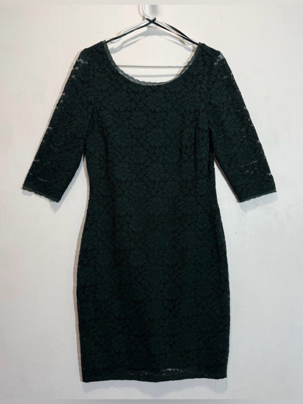 Eliza J Dark Green Lace Midi Sheath Dress Women’s Sz 12
